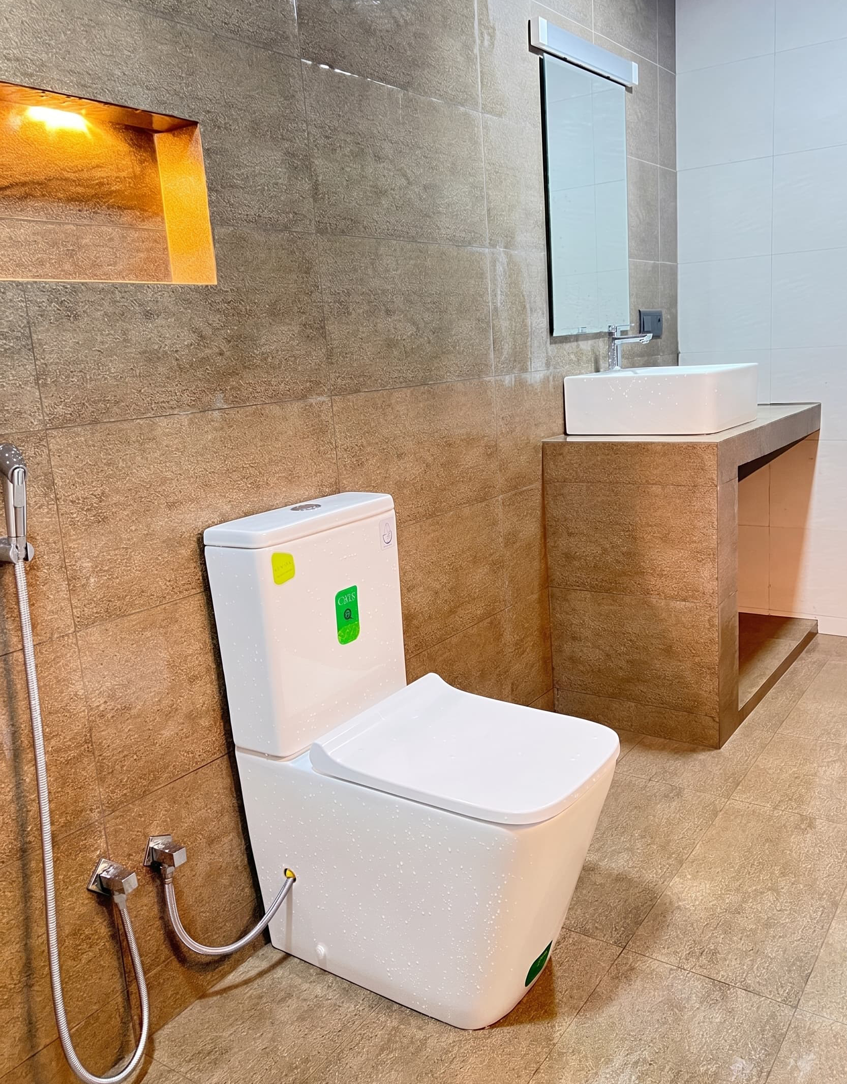 Bathroom renovation with contemporary layout